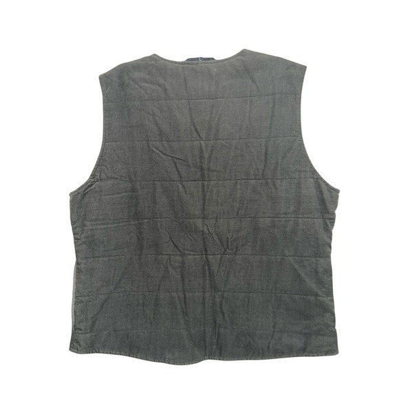 Vtg Y2K Eddie Bauer Collins Bay Vest Large Green Corduroy Quilted Lined Zip‎ L - Picture 2 of 3